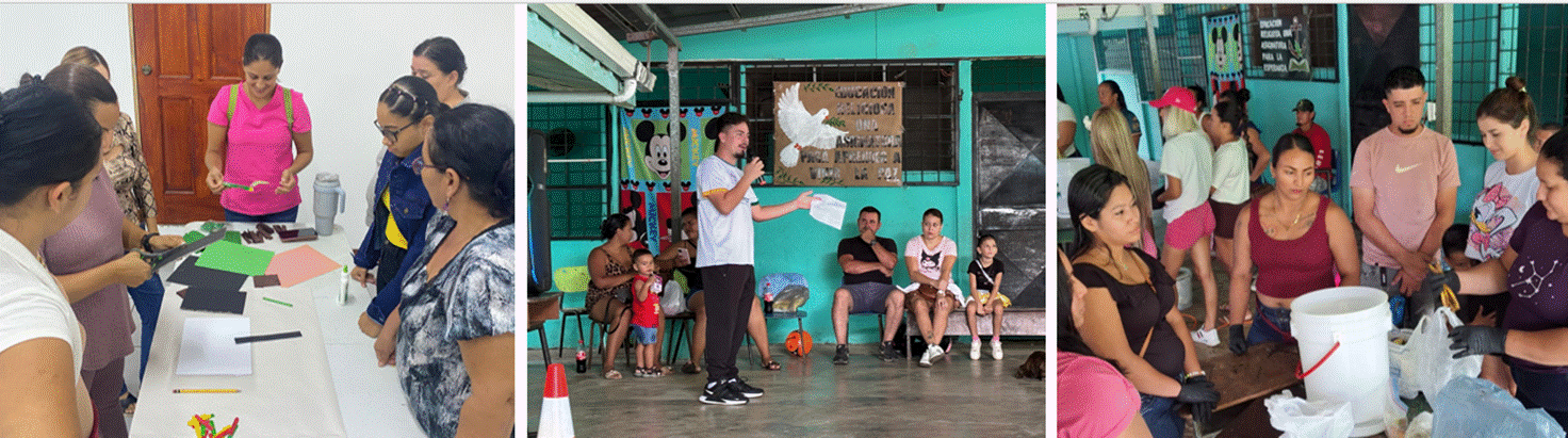 Fotografías de sesiones de Variable Social con familias de diferentes proyectos de vivienda.